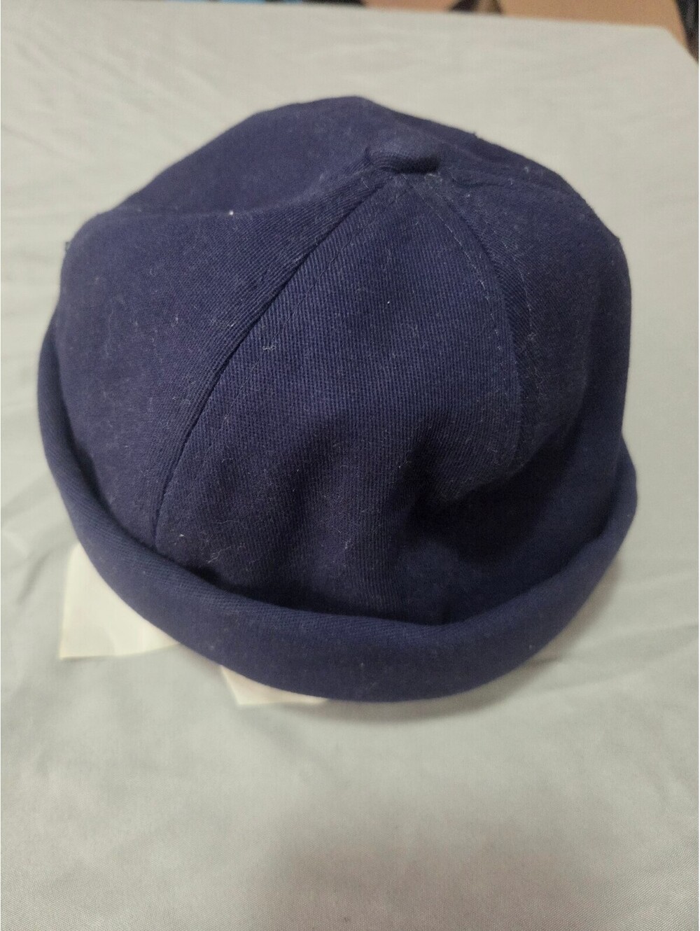 Vintage Navy Blue Brimless Docker Fisherman Cap Adjustable Strapback Hat